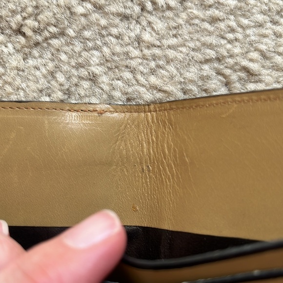 Vintage Holt Renfrew Tan Leather Wallet with Gold Hardware and Black Trim - Picture 12 of 12